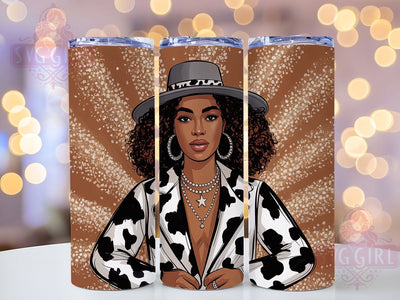 Glitter Afro Cowgirl Tumbler, Western Style, Glitter Design, Cowgirl Art, Tumbler Wrap, Sublimation Design, 20oz Tumbler Sublimation SvggirlplusArt 