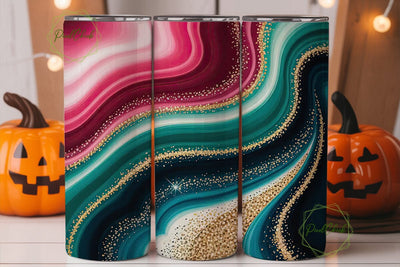 Glitter Agate Tumbler Wrap 20oz Sublimation PixelChick 