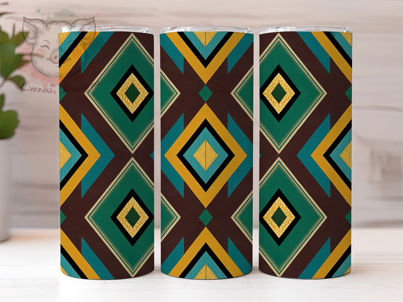 Glitter Aztec Western Tumbler, Southwest Style, Leather Texture, Glitter Effect, Tribal Design, Boho Western Theme, Rustic Chic, Tumbler Wrap, Sublimation Design, 20oz Tumbler Sublimation Lara' s Designs 