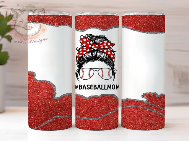 Glitter Baseball Team Mom Tumbler, Baseball Parent Gift, Glitter Team Mom, Athletic Mother Cup, Baseball Life Present, Team Spirit Design, Sublimation Template Sublimation Lara' s Designs 