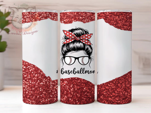 Glitter Baseball Team Mom Tumbler, Baseball Parent Gift, Glitter Team Mom, Athletic Mother Cup, Baseball Life Present, Team Spirit Design, Sublimation Template Sublimation Lara' s Designs 