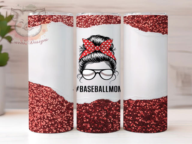 Glitter Baseball Team Mom Tumbler, Baseball Parent Gift, Glitter Team Mom, Athletic Mother Cup, Baseball Life Present, Team Spirit Design, Sublimation Template Sublimation Lara' s Designs 