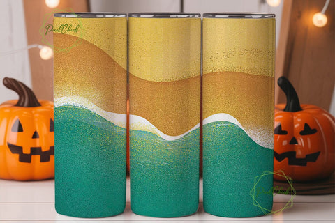 Glitter Beach 20oz Tumbler Wrap Sublimation PixelChick 