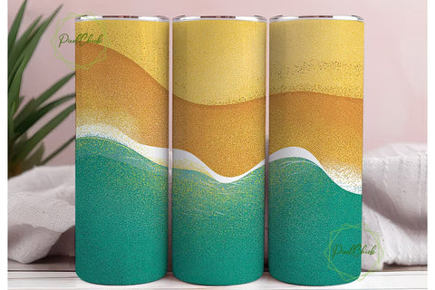 Glitter Beach 20oz Tumbler Wrap Sublimation PixelChick 