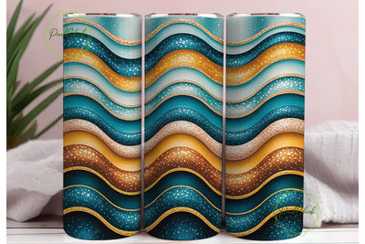 Glitter Beach Waves 20oz Tumbler Wrap Sublimation PixelChick 