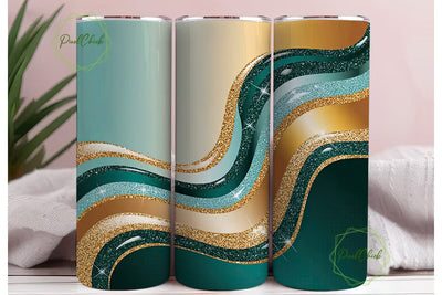 Glitter Beach Waves 20oz Tumbler Wrap Sublimation PixelChick 