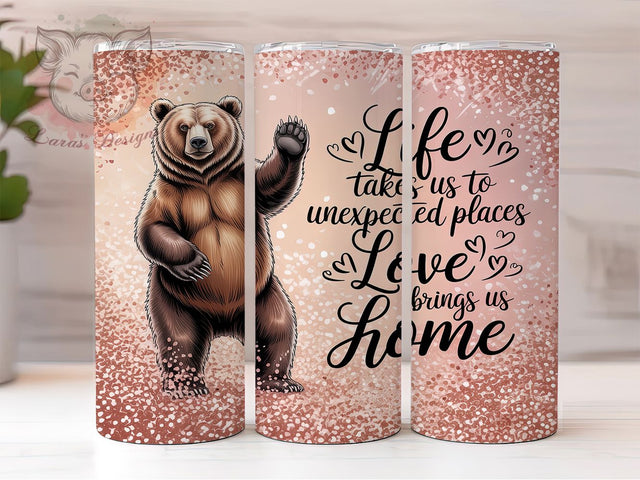 Glitter Bear Inspirational Tumbler, Inspirational Tumbler, Love Quote Tumbler, 20oz Tumbler Sublimation, Uplifting Tumbler Design, Motivational Tumbler, Home Tumbler Wrap Sublimation Lara' s Designs 