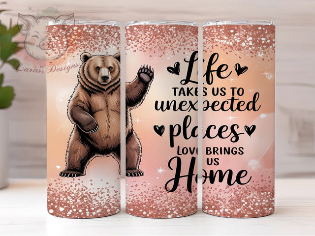 Glitter Bear Inspirational Tumbler, Inspirational Tumbler, Love Quote Tumbler, 20oz Tumbler Sublimation, Uplifting Tumbler Design, Motivational Tumbler, Home Tumbler Wrap Sublimation Lara' s Designs 