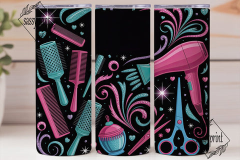 Glitter Beauty Tools 20oz Tumbler Wrap Sublimation sassyprint 