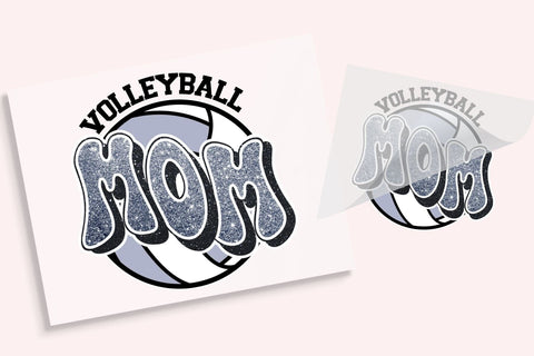 Glitter Black and Silver Volleyball Mom DTF Transfer Physical So Fontsy T-Shirt Iron-On Transfer Shop