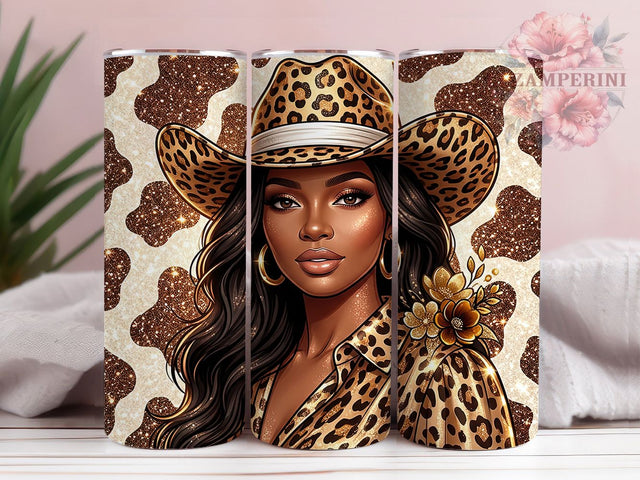 Glitter Black Woman Cowgirl 20oz Tumbler, Glitter Black Woman Cowgirl, 20oz Tumbler Wrap, Sublimation Design, Cute Cowgirl PNG, Glitter Tumbler Wrap, Black Woman Tumbler Design, Digital Download Sublimation Li Zamperini 