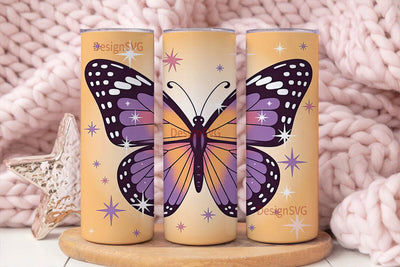Glitter Butterfly 20oz Tumbler Wrap Sublimation DesignSVG 
