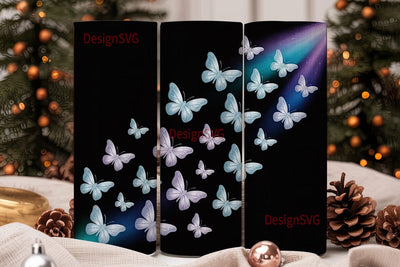 Glitter Butterfly 20oz Tumbler Wrap Sublimation DesignSVG 