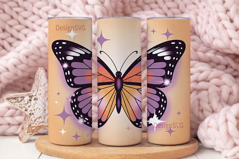 Glitter Butterfly 20oz Tumbler Wrap Sublimation DesignSVG 