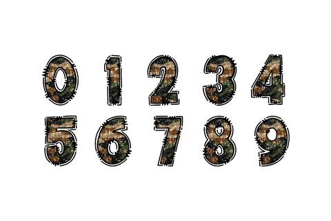 Glitter Camo Alphabet PNG, Sparkle Camouflage Doodle Letters Sublimation BijouBay 