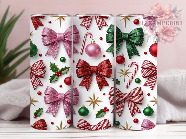 Glitter Christmas Bows 20oz Tumbler, Glitter Xmas Bows, Christmas Bows, Glitter Bows PNG, Bows Tumbler Wrap, Glitter Bow Tumbler, Christmas Bow PNG, 20oz Tumbler Wrap Sublimation Li Zamperini 