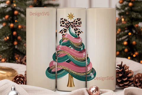Glitter Christmas Tree 20oz Tumbler Sublimation DesignSVG 