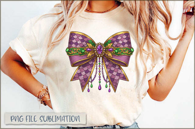 Glitter Coquette Bow Mardi Gras Sublimation Sublimation Shetara Begum 