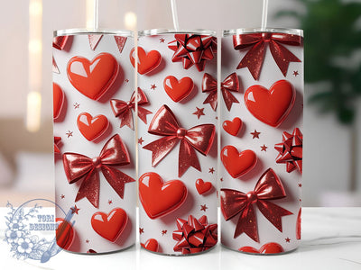 Glitter Coquette Heart Tumbler, Sparkling Valentine Wrap, Romantic Coquette Cup, 20oz Sublimation Wrap, Stylish Glitter Design Tumbler, Artistic Coquette Heart Cup, Glam Love Theme Wrap Sublimation ToriDesigns 