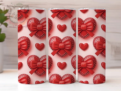 Glitter Coquette Valentine Tumbler, Coquette Heart, Romantic Theme, Glam Style, Sparkle Design, 20Oz Tumbler, Sublimation Wrap Sublimation Lara' s Designs 