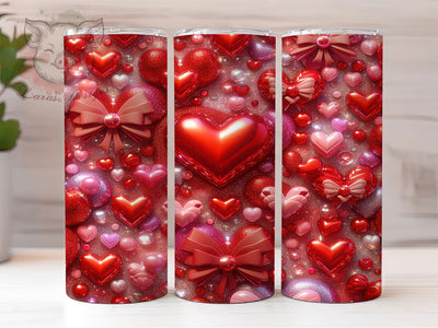 Glitter Coquette Valentine Tumbler, Coquette Heart, Romantic Theme, Glam Style, Sparkle Design, 20Oz Tumbler, Sublimation Wrap Sublimation Lara' s Designs 