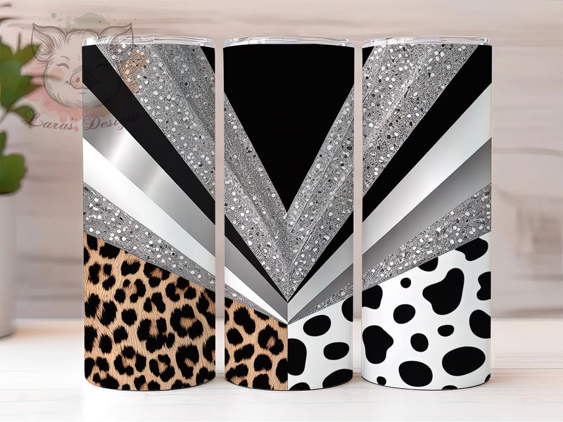 Glitter Cow Print Tumbler, Western Tumbler Design, Rustic 20oz Wrap, Sublimation Design, Stylish Gift Idea, Sparkle Cow Wrap, Fun Western Tumbler Sublimation Lara' s Designs 