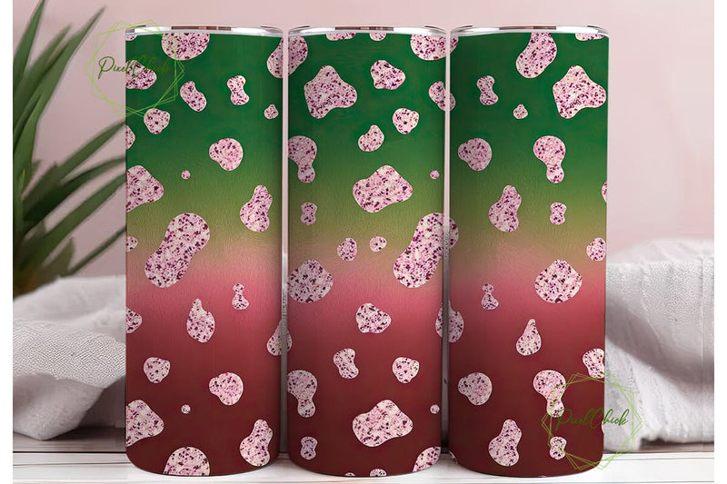 Glitter Cowhide Christmas Tumbler Wrap Sublimation PixelChick 