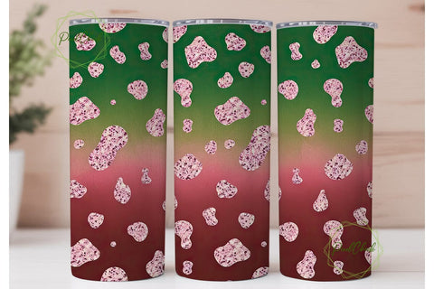 Glitter Cowhide Christmas Tumbler Wrap Sublimation PixelChick 