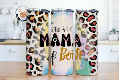 Glitter & Dirt Mama of Both,Tumbler Wrap Sublimation Design, Leopard Cheetah Glitter Digital Download PNG Sublimation Rabbitmakies 