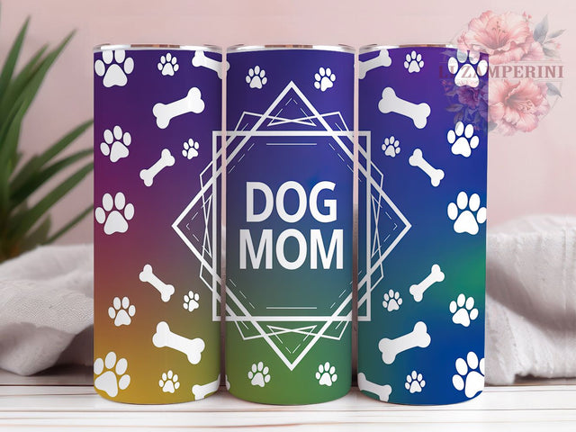 Glitter Dog Mom Tumbler Wrap, Glitter Paw Print Tumbler, 20oz Sublimation Tumbler, Pet Lover Tumbler Wrap, Sparkly Dog Tumbler, Fur Mama Tumbler, Cute Dog Paw Design Sublimation Li Zamperini 