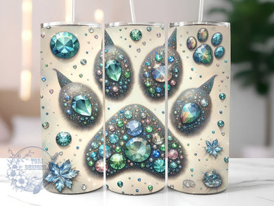Glitter Dog Paw 20oz Skinny Tumbler, Dog Lover Tumbler Png, Straight & Tapered Tumbler Wrap, Instant Digital Download Sublimation ToriDesigns 