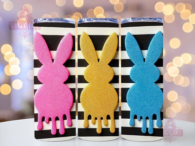 Glitter Easter Bunny 20oz Tumbler Wrap Sublimation Design, Straight Tapered Tumbler Wrap, Happy Easter Tumbler Png, Instant Digital Download Sublimation SvggirlplusArt 