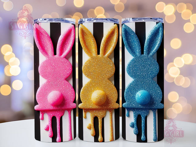 Glitter Easter Bunny 20oz Tumbler Wrap Sublimation Design, Straight Tapered Tumbler Wrap, Happy Easter Tumbler Png, Instant Digital Download Sublimation SvggirlplusArt 