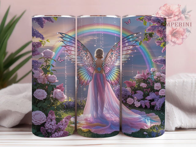 Glitter Fantasy Angel Tumbler, Fantasy Angel Wrap, Angel Sublimation Design, 20oz Angel Tumbler, Sparkly Angel Art, Mystical Angel Mug, Whimsical Fantasy Cup Sublimation Li Zamperini 