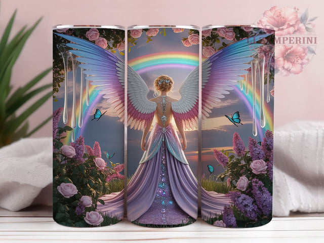 Glitter Fantasy Angel Tumbler, Fantasy Angel Wrap, Angel Sublimation Design, 20oz Angel Tumbler, Sparkly Angel Art, Mystical Angel Mug, Whimsical Fantasy Cup Sublimation Li Zamperini 