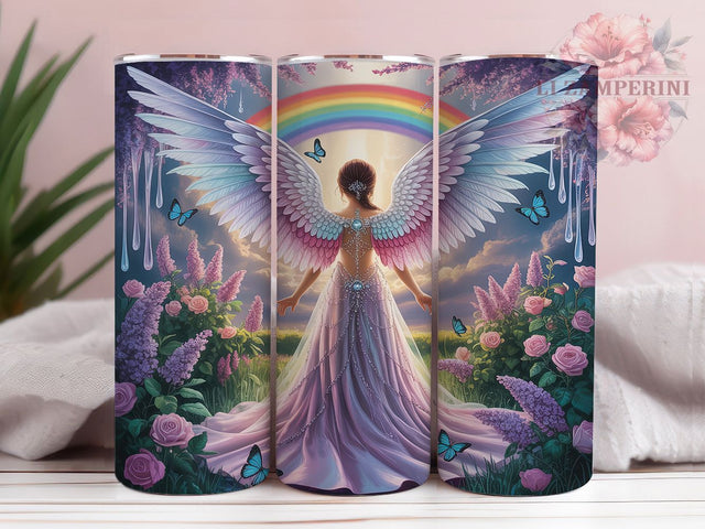Glitter Fantasy Angel Tumbler, Fantasy Angel Wrap, Angel Sublimation Design, 20oz Angel Tumbler, Sparkly Angel Art, Mystical Angel Mug, Whimsical Fantasy Cup Sublimation Li Zamperini 