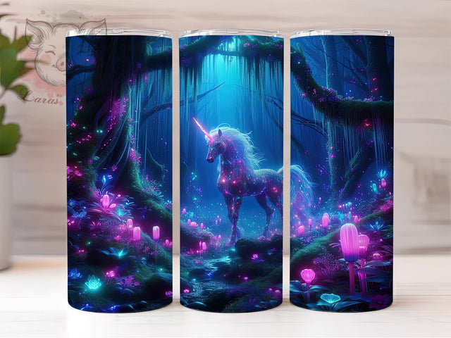 Glitter Fantasy Unicorn Tumbler, Fantasy Unicorn Tumbler, 20oz Tumbler Wrap, Sublimation Design, Magical Unicorn Gift, Glitter Unicorn Wrap, Enchanted Fantasy Tumbler Sublimation Lara' s Designs 