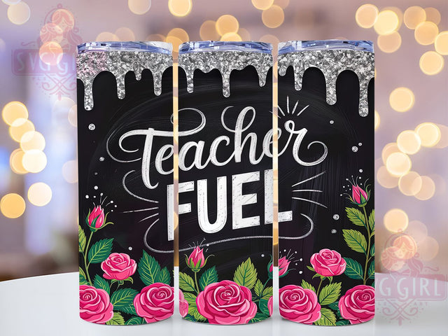 Glitter Floral Teacher Coffee Tumbler Wrap, Glitter Teaching Design, Teacher Coffee Theme, Classroom Sparkle Gift, Teaching Style Present, Education Flower Art, Teacher Drink Gift Sublimation SvggirlplusArt 
