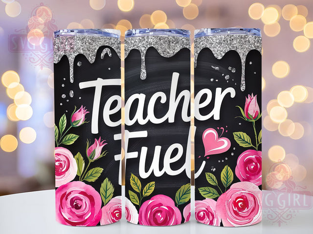 Glitter Floral Teacher Coffee Tumbler Wrap, Glitter Teaching Design, Teacher Coffee Theme, Classroom Sparkle Gift, Teaching Style Present, Education Flower Art, Teacher Drink Gift Sublimation SvggirlplusArt 