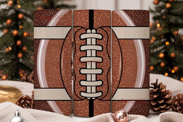 Glitter Football 20oz Tumbler Wrap Sublimation DesignSVG 