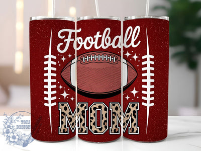 Glitter Football Mom Game Day Tumbler, Glitter Sports Cup, 20Oz Sublimation Wrap, Game Day Mom Drinkware, Sparkle Football Gift, Athletic Mug Design, Proud Sports Mom Tumbler Sublimation ToriDesigns 