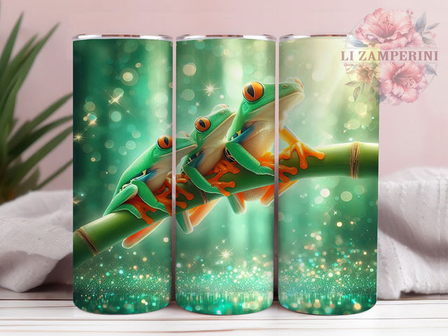 Glitter Frog Animal Tumbler, Cute Frog Design, Green Frog Wrap, 20oz Frog Tumbler, Sparkly Frog Cup, Frog Lover Tumbler, Cute Animal Tumbler Wrap Sublimation Li Zamperini 