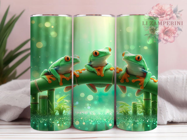 Glitter Frog Animal Tumbler, Cute Frog Design, Green Frog Wrap, 20oz Frog Tumbler, Sparkly Frog Cup, Frog Lover Tumbler, Cute Animal Tumbler Wrap Sublimation Li Zamperini 