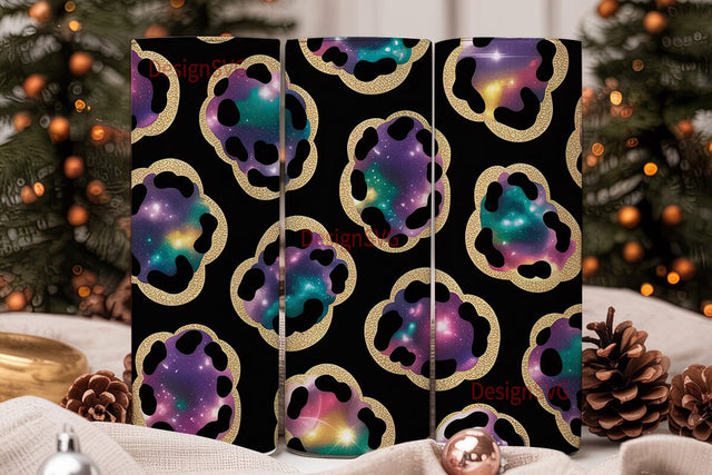 Glitter Galaxy Leopard 20oz Tumbler Wrap Sublimation DesignSVG 