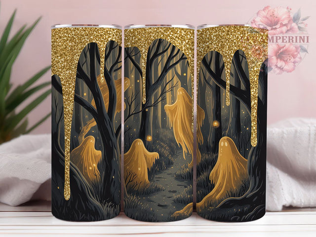 Glitter Ghost Halloween Tumbler, Halloween Ghosts Wrap, Sparkly Halloween Cup, Glitter Sublimation Design, 20oz Tumbler Wrap, Spooky Ghost Drinkware, Glitter Halloween Tumbler Sublimation Li Zamperini 