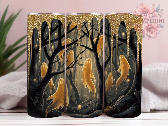 Glitter Ghost Halloween Tumbler, Halloween Ghosts Wrap, Sparkly Halloween Cup, Glitter Sublimation Design, 20oz Tumbler Wrap, Spooky Ghost Drinkware, Glitter Halloween Tumbler Sublimation Li Zamperini 