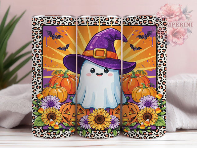 Glitter Ghost Pumpkin Halloween 20oz Tumbler, Glitter Ghost, Pumpkin Design, Halloween Theme, Sublimation Wrap, 20oz Tumbler, Spooky Aesthetic, Festive Charm Sublimation Li Zamperini 