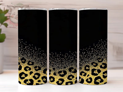 Glitter Gold Leopard Tumbler, Leopard Print Tumbler Wrap, 20oz Sublimation Design, Sparkly Leopard Drinkware, Digital Download Tumbler, Unique Gift Tumbler, Gold Glitter Tumbler Sublimation Lara' s Designs 