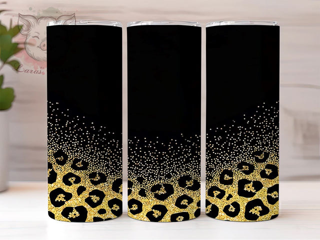 Glitter Gold Leopard Tumbler, Leopard Print Tumbler Wrap, 20oz Sublimation Design, Sparkly Leopard Drinkware, Digital Download Tumbler, Unique Gift Tumbler, Gold Glitter Tumbler Sublimation Lara' s Designs 