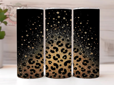 Glitter Gold Leopard Tumbler, Leopard Print Tumbler Wrap, 20oz Sublimation Design, Sparkly Leopard Drinkware, Digital Download Tumbler, Unique Gift Tumbler, Gold Glitter Tumbler Sublimation Lara' s Designs 